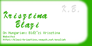 krisztina blazi business card